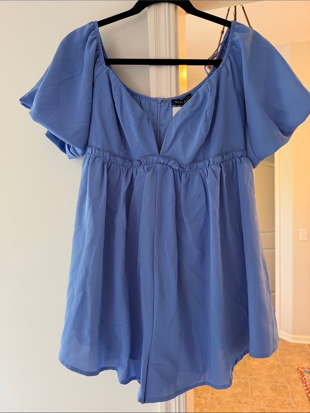 Blue Plus Women's Mini Romper Blue NWT